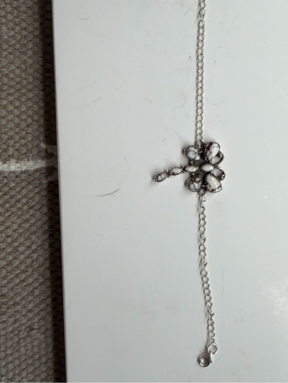 Sterling Silver Wild Horse Magnesite dragonfly Bracelet